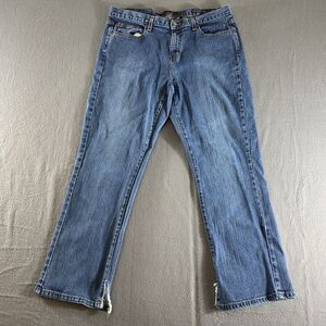 Calvin Klein Jeans Womens 16‎ Blue Low Rise Boot Cut Stretch Baggy Preppy